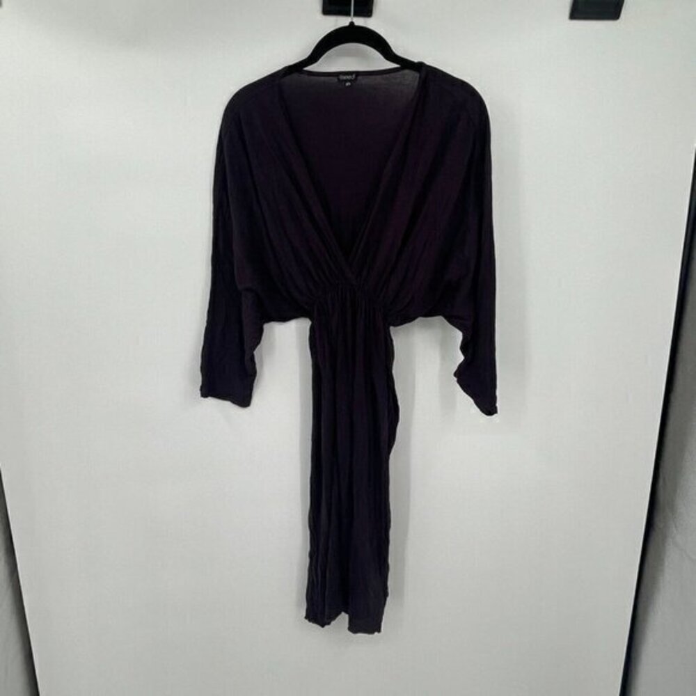 9Seed Womens Dress Small V Neck Purple Stretch Pullover Batwing Kimono Knit USA